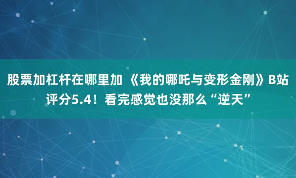 股票加杠杆在哪里加 《我的哪吒与变形金刚》B站评分5.4！看完感觉也没那么“逆天”
